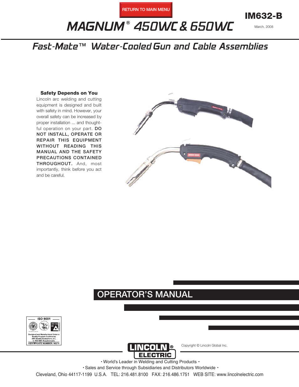 Lincoln Electric MAGNUM IM632-B User Manual | 21 pages