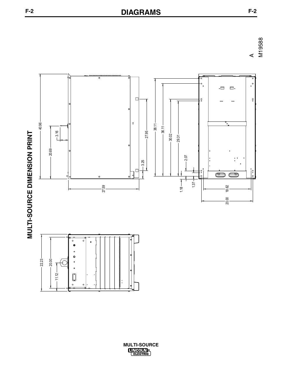 Diagrams, Mul ti-source dimension print | Lincoln Electric MULTI-SOURCE IM692 User Manual | Page 20 / 26
