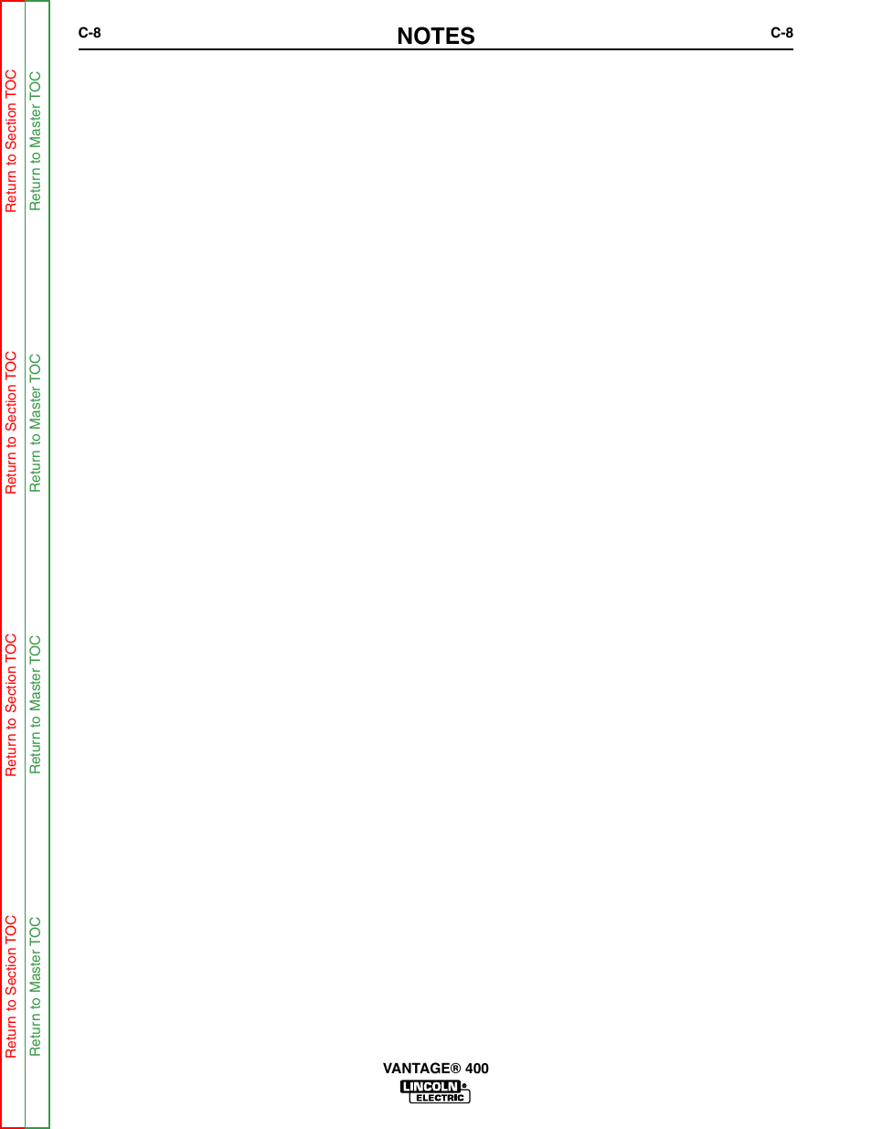 Lincoln Electric VANTAGE 400 User Manual | Page 32 / 166