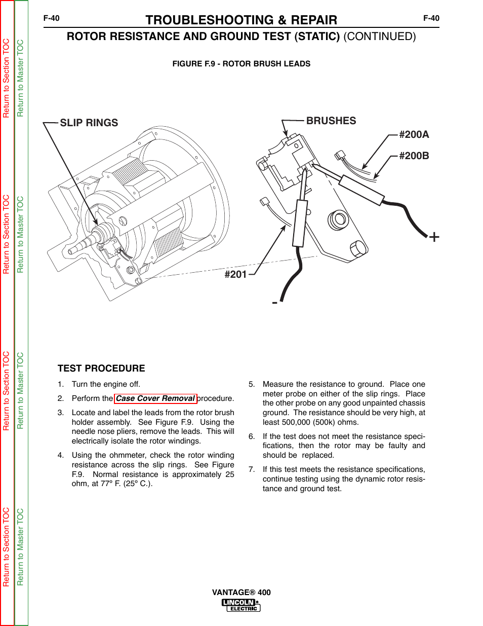 Troubleshooting & repair | Lincoln Electric VANTAGE 400 User Manual | Page 88 / 166