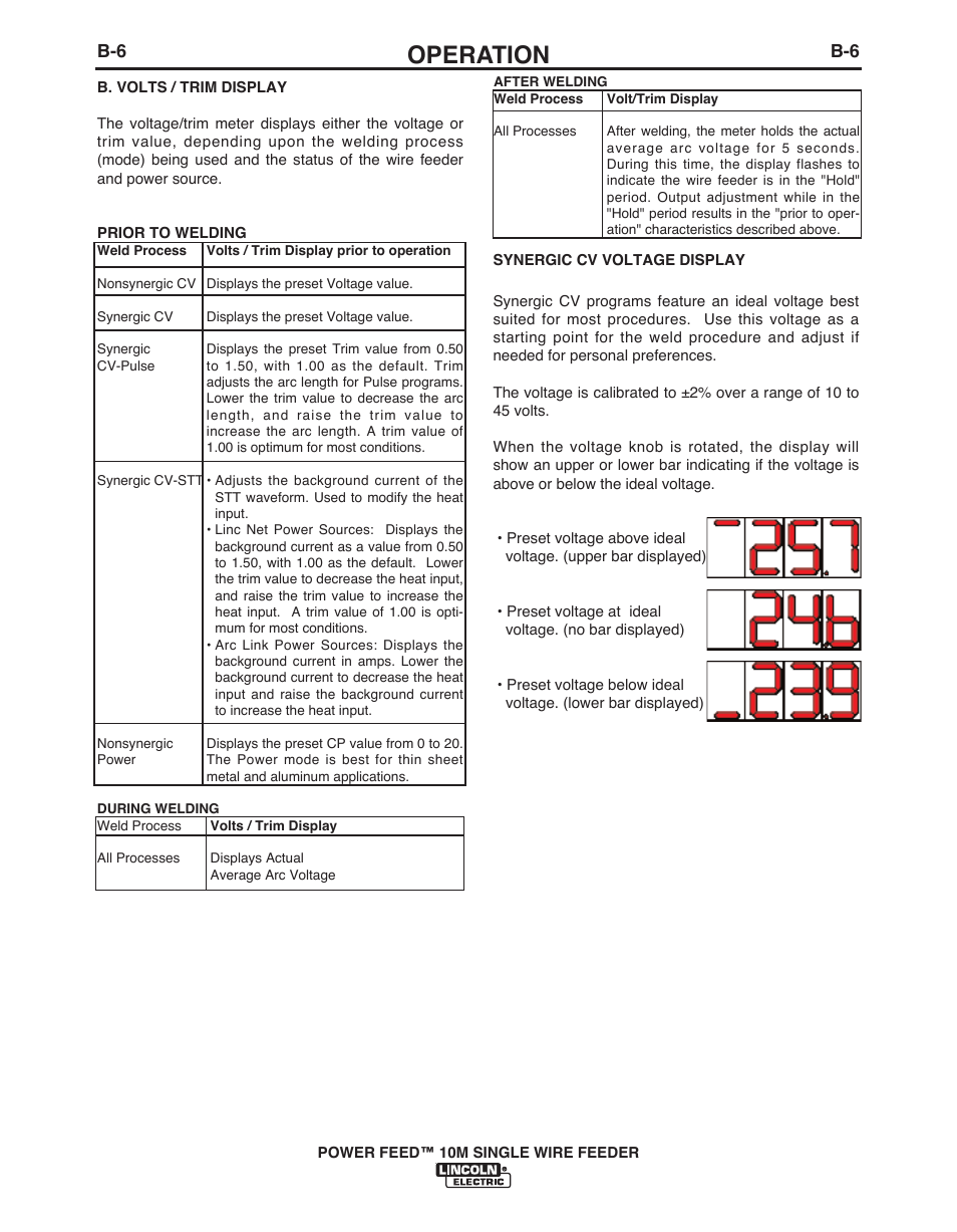 Operation | Lincoln Electric POWER FEED IM915 User Manual | Page 28 / 72