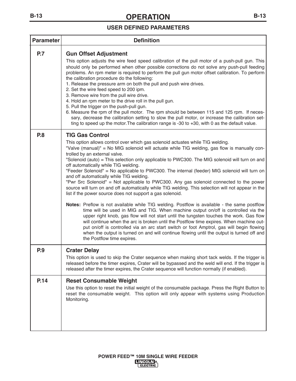 Operation | Lincoln Electric POWER FEED IM915 User Manual | Page 35 / 72