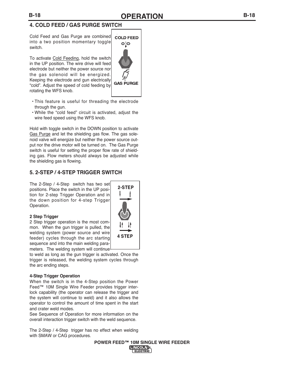 Operation | Lincoln Electric POWER FEED IM915 User Manual | Page 40 / 72