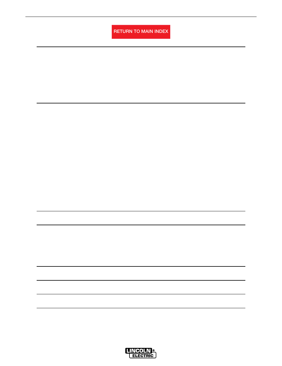 Master toc, Retur, N to master toc | Lincoln Electric CLASSICII SVM125-A User Manual | Page 6 / 110