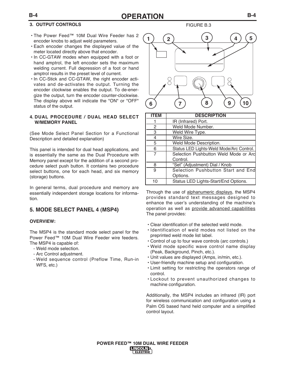 Operation | Lincoln Electric POWER FEED IM916 User Manual | Page 22 / 68