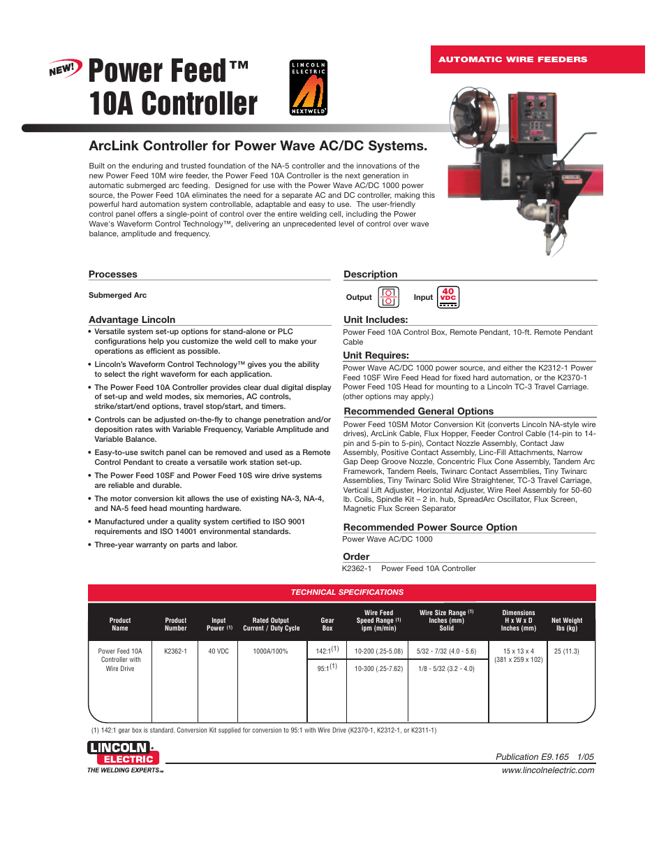 Lincoln Electric 10A User Manual | 8 pages