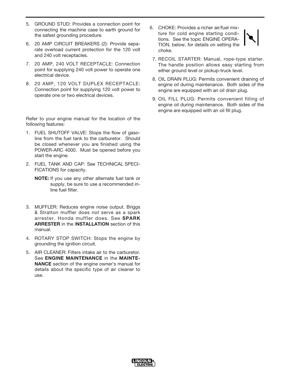 Operation | Lincoln Electric POWER-ARC 4000 User Manual | Page 19 / 52