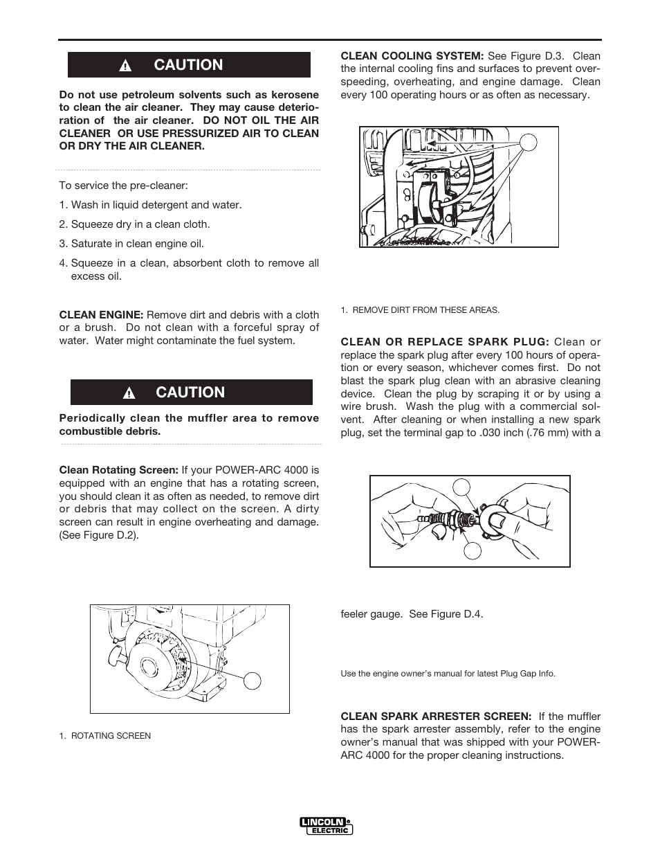 Maintenance, Caution | Lincoln Electric POWER-ARC 4000 User Manual | Page 37 / 52