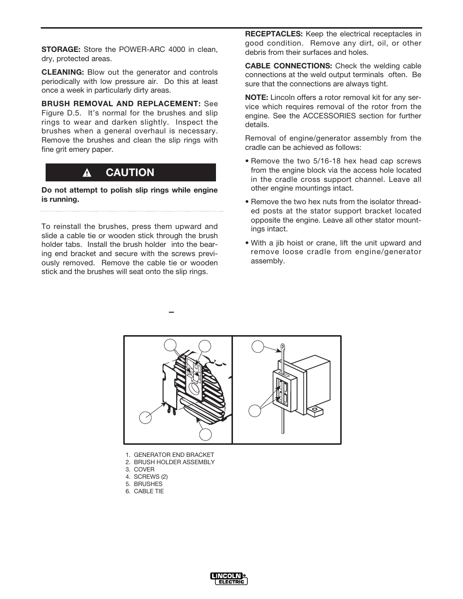 Maintenance, Caution | Lincoln Electric POWER-ARC 4000 User Manual | Page 39 / 52