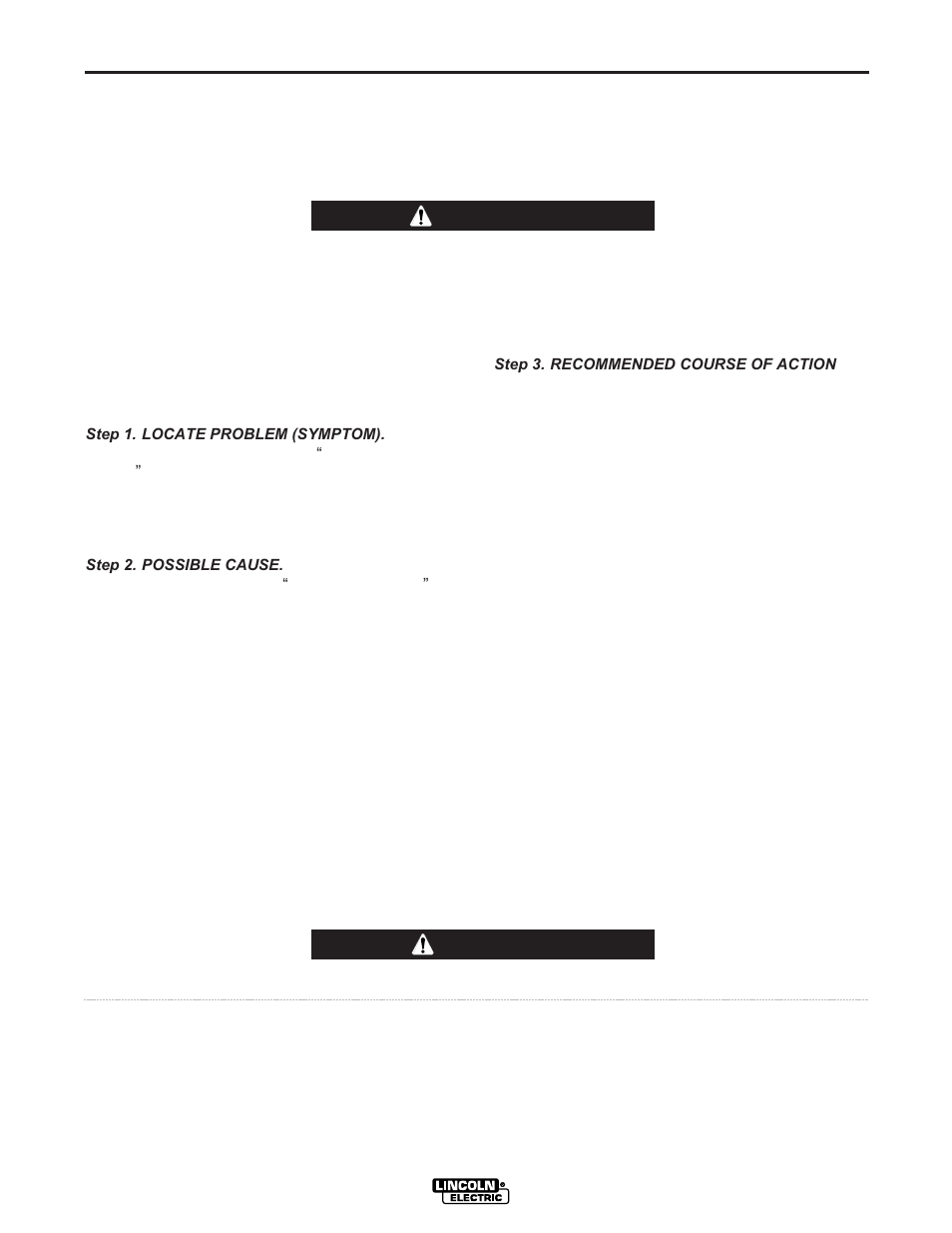 Troubleshooting, Caution, How to use troubleshooting guide | Warning | Lincoln Electric POWER-ARC 4000 User Manual | Page 41 / 52