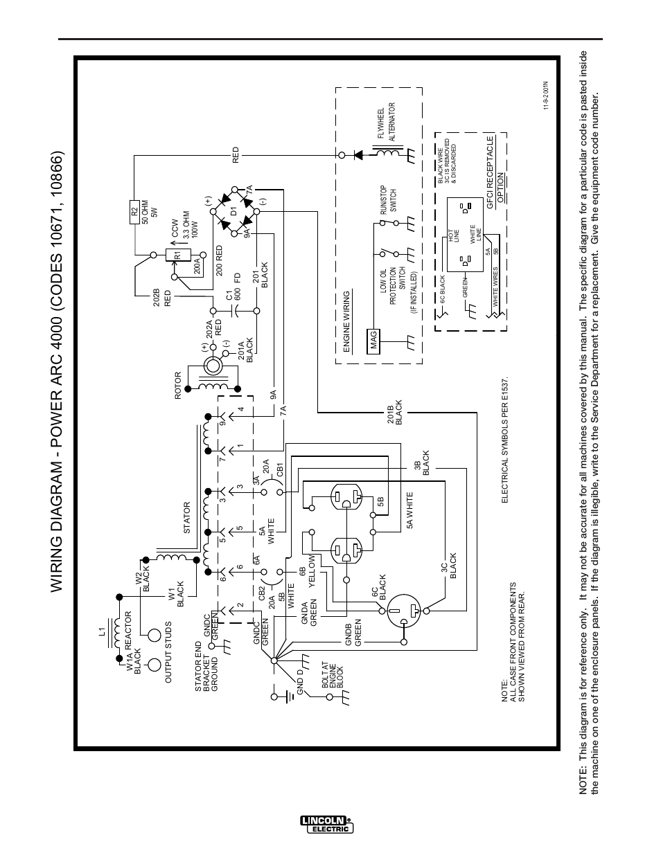 Diagrams, Power-arc 4000 | Lincoln Electric POWER-ARC 4000 User Manual | Page 46 / 52