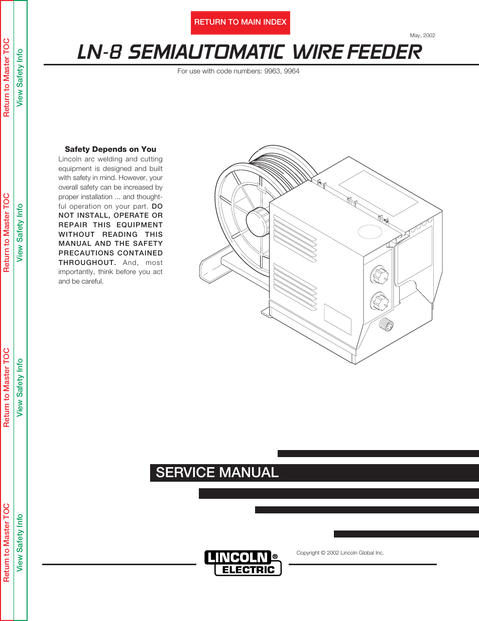 Lincoln Electric LN-8 SVM132-A User Manual | 99 pages