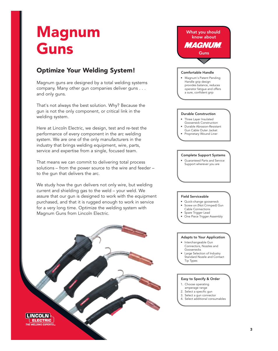 Magnum guns, Optimize your welding system | Lincoln Electric Magnum User Manual | Page 3 / 52