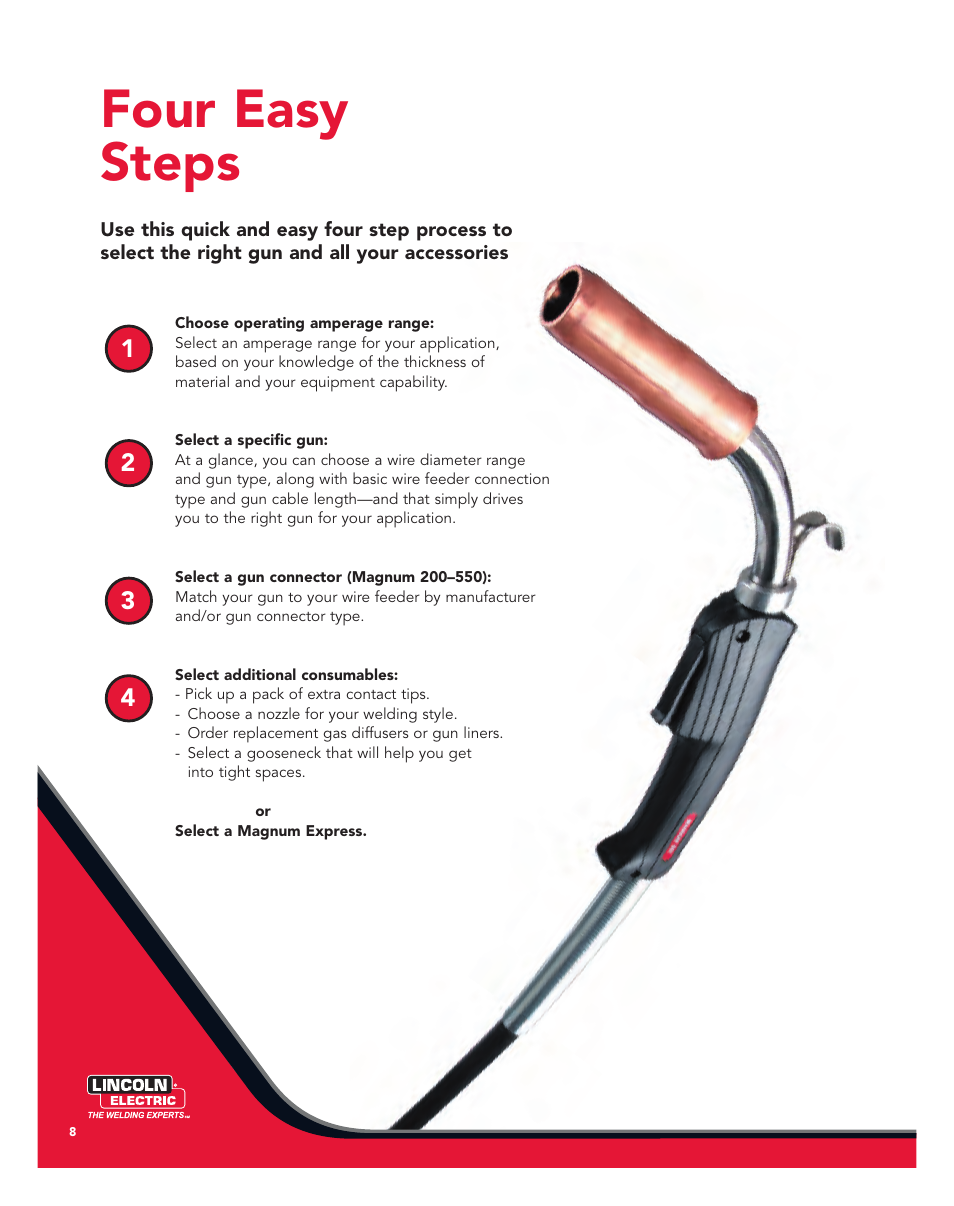 Four easy steps | Lincoln Electric Magnum User Manual | Page 8 / 52