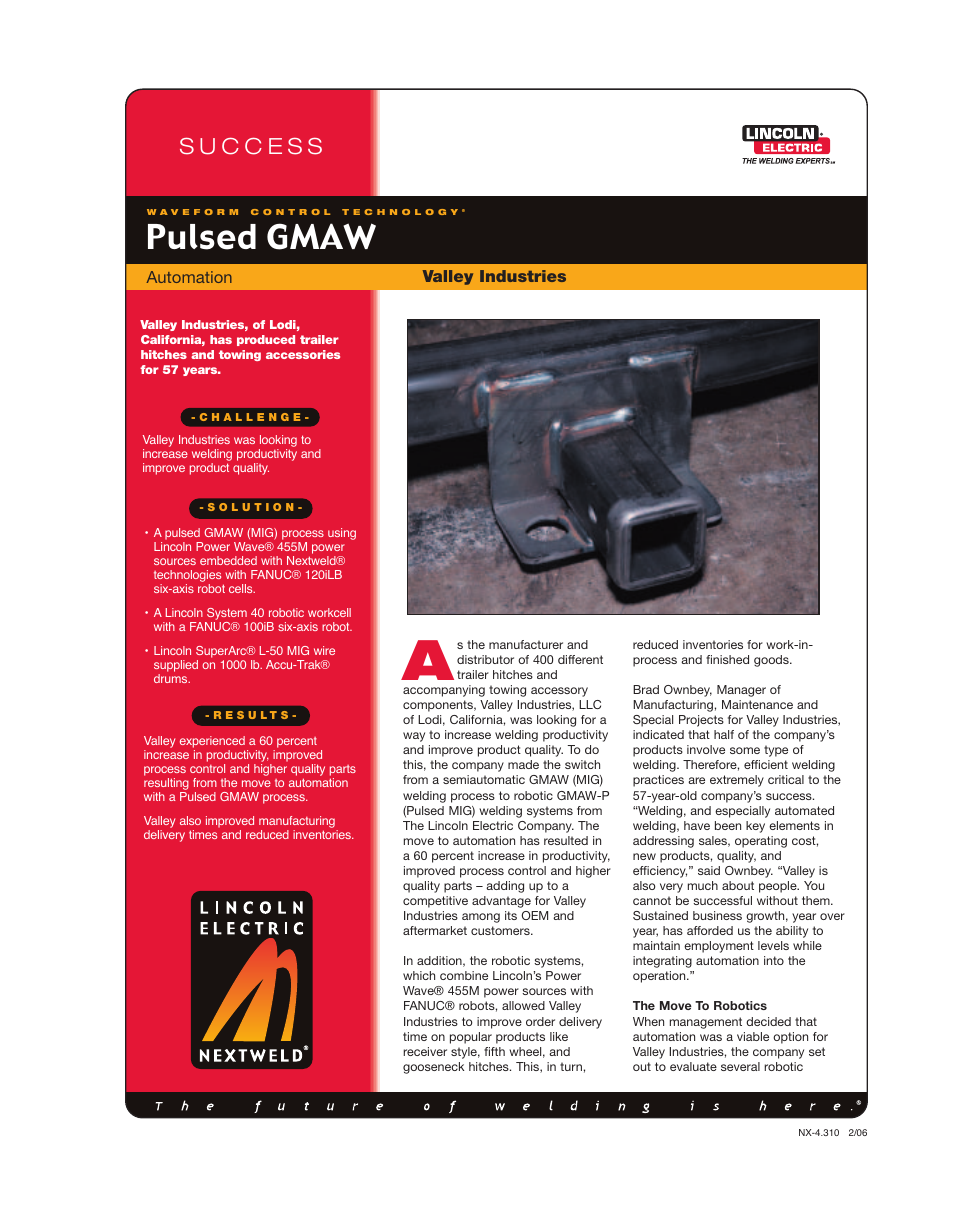 Lincoln Electric NX-4.310 User Manual | 4 pages