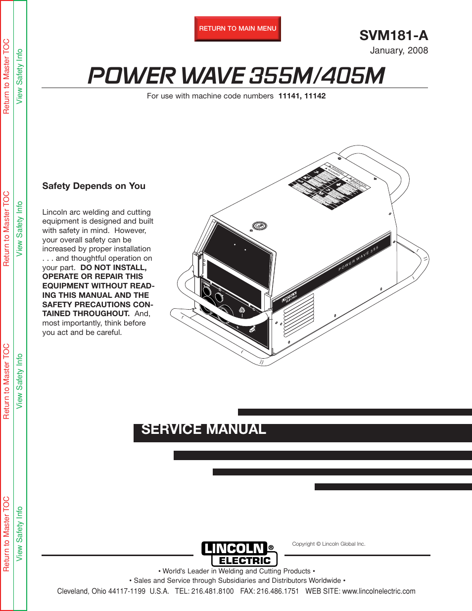 Lincoln Electric POWER WAVE 355M User Manual | 137 pages