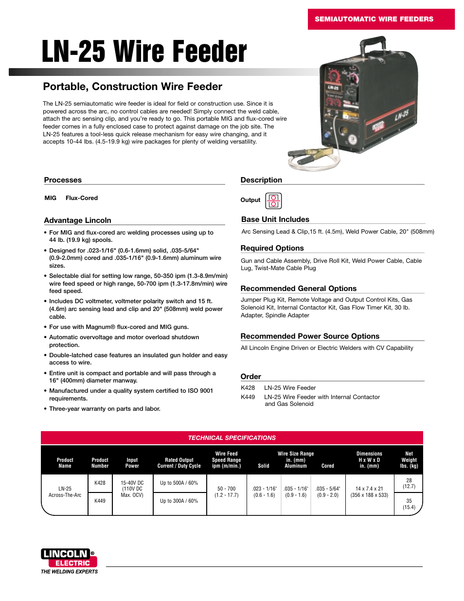 Lincoln Electric LN-25 User Manual | 8 pages