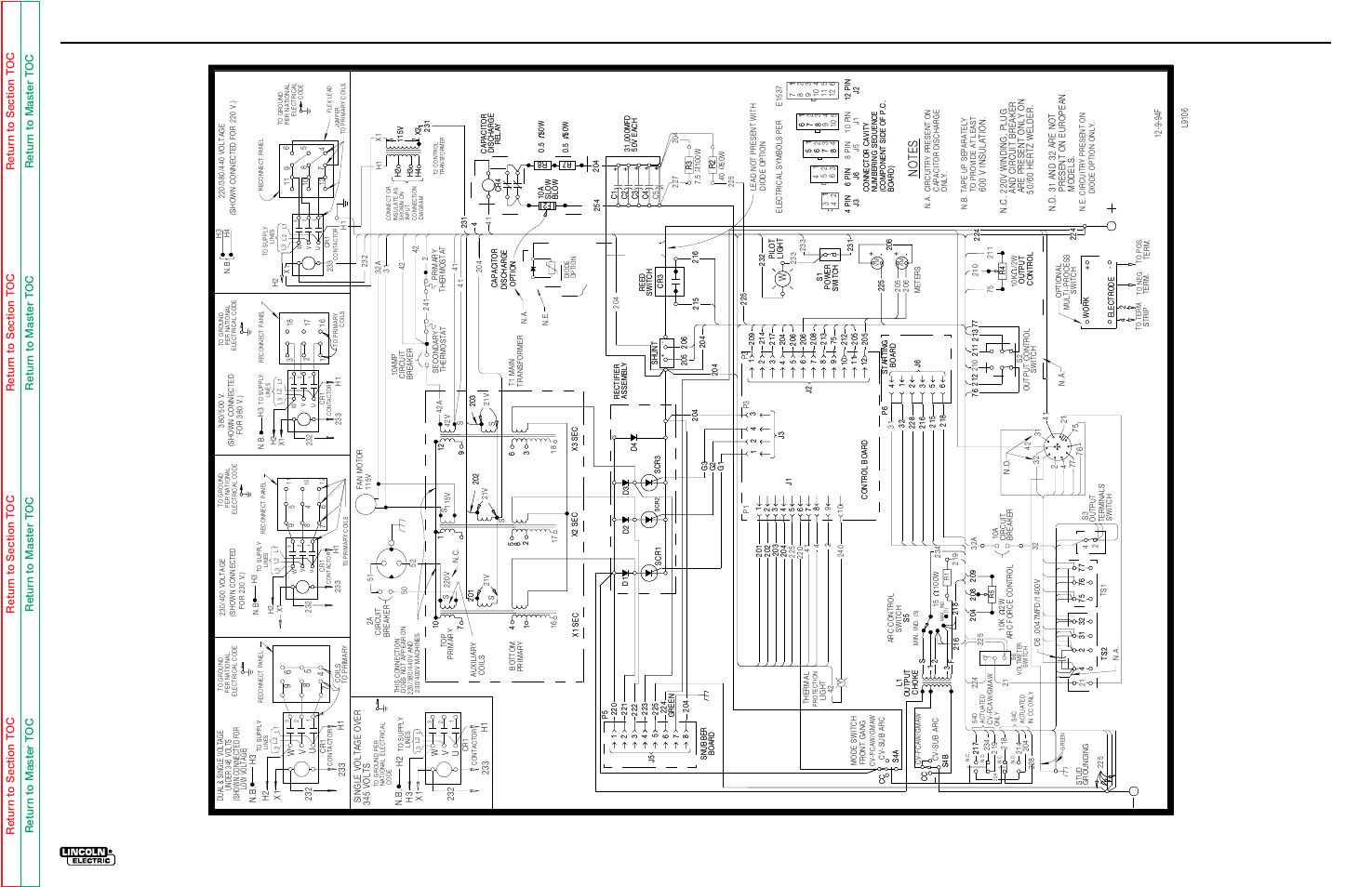 Electrical diagrams, Idealarc dc400 | Lincoln Electric IDEALARC SVM 122-A User Manual | Page 109 / 116