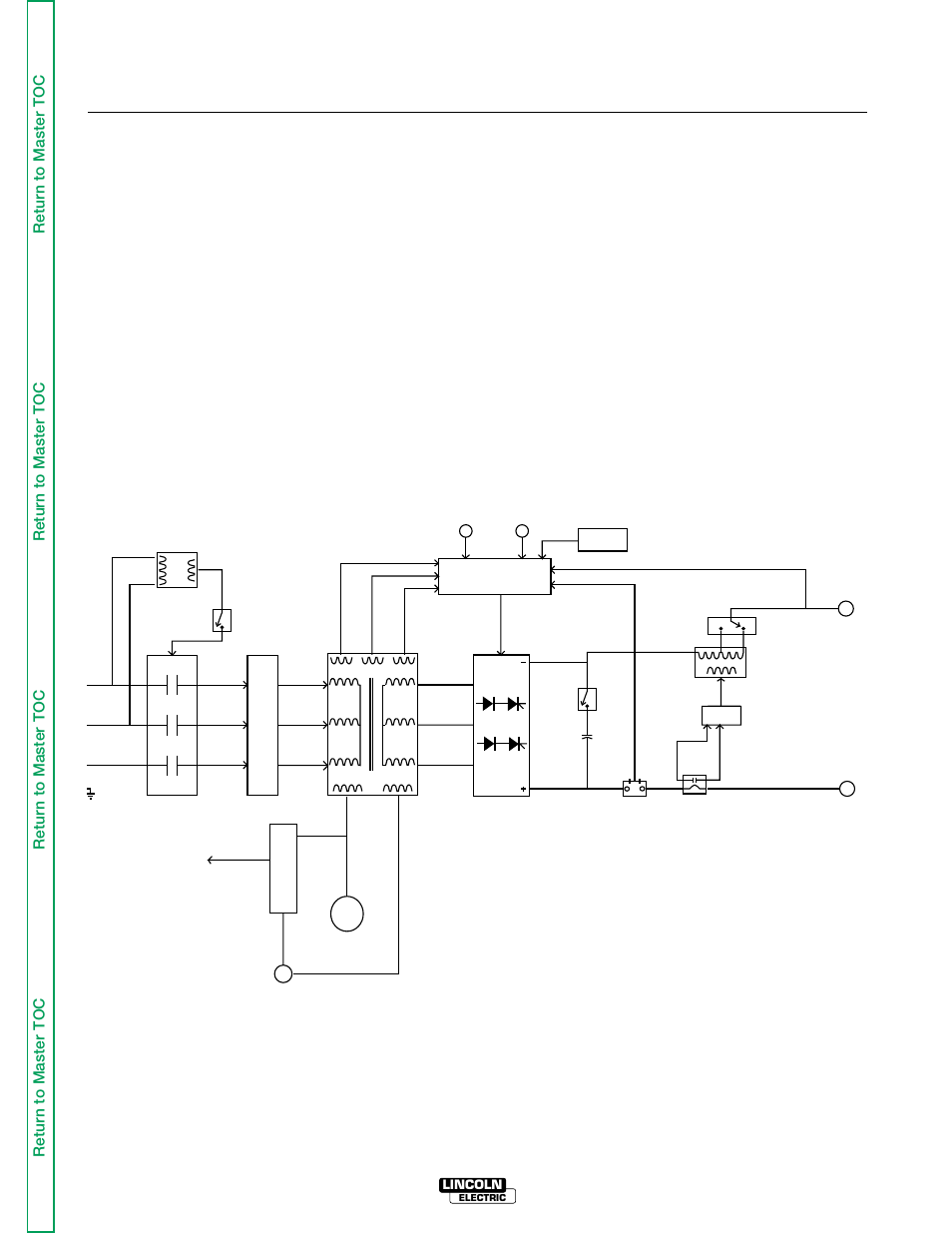 Section e theory of operation, Figure e.1 – idealarc dc-400 block logic diagram | Lincoln Electric IDEALARC SVM 122-A User Manual | Page 40 / 116