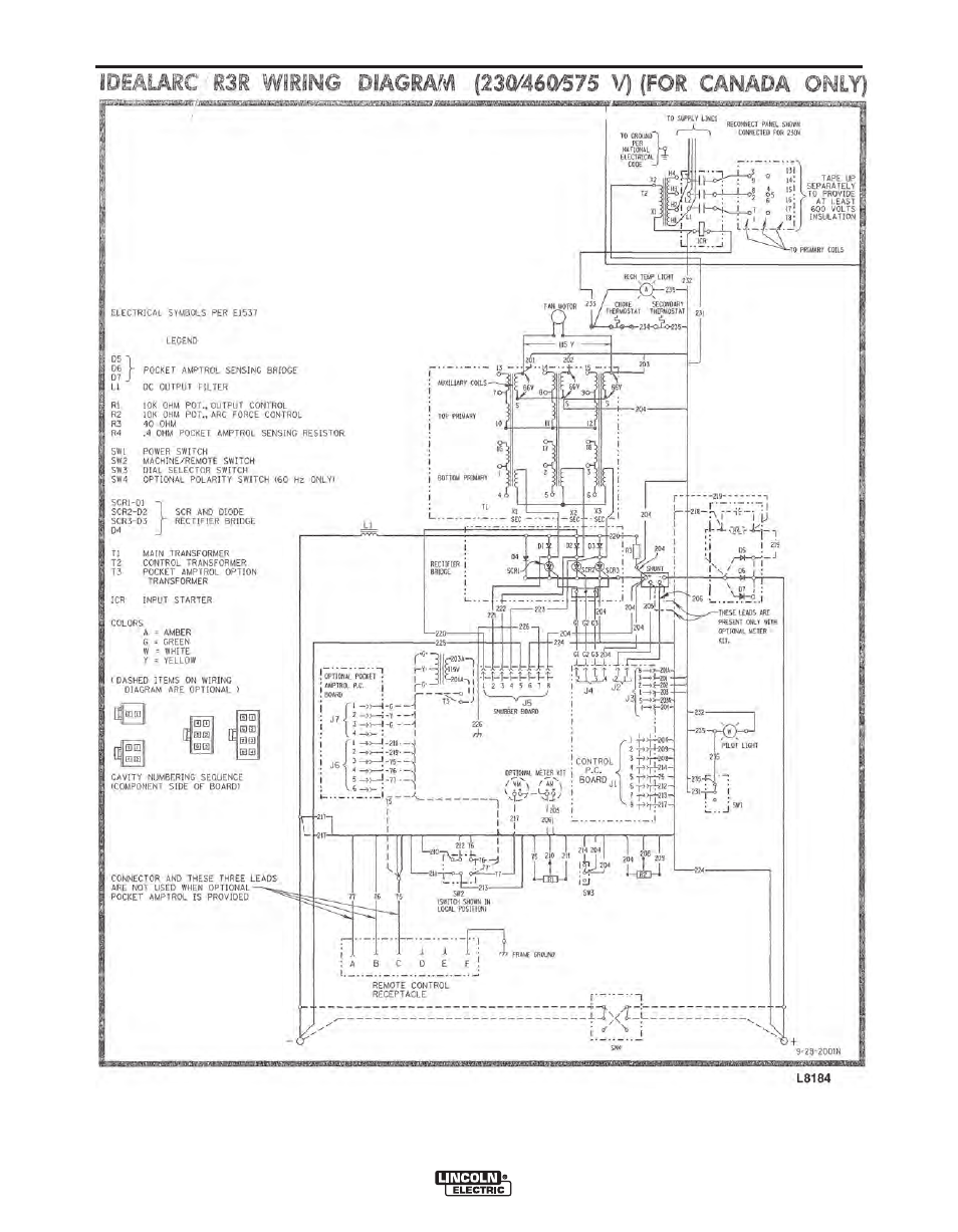 Wiring diagrams | Lincoln Electric IDEALARC R3R 375-I User Manual | Page 24 / 28