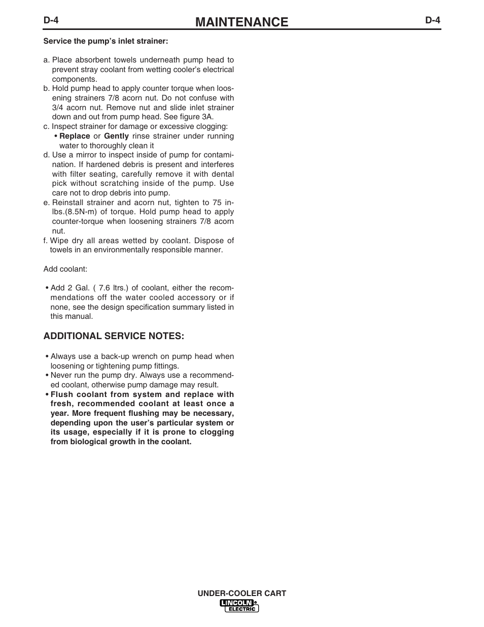 Maintenance | Lincoln Electric IM723-A User Manual | Page 18 / 29