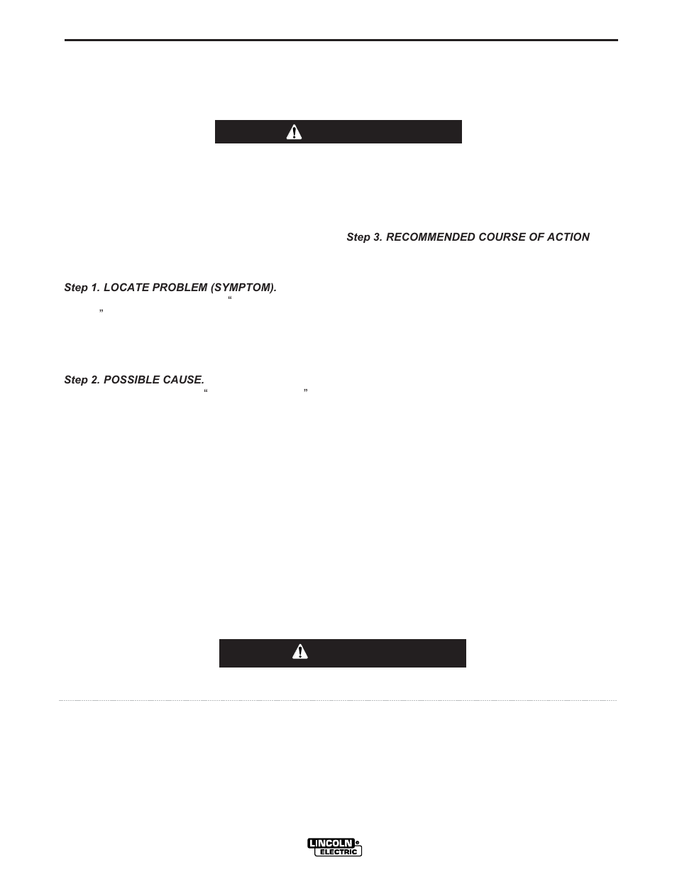 Troubleshooting, Caution, How to use troubleshooting guide | Warning | Lincoln Electric POWER WAVE F355I User Manual | Page 21 / 36