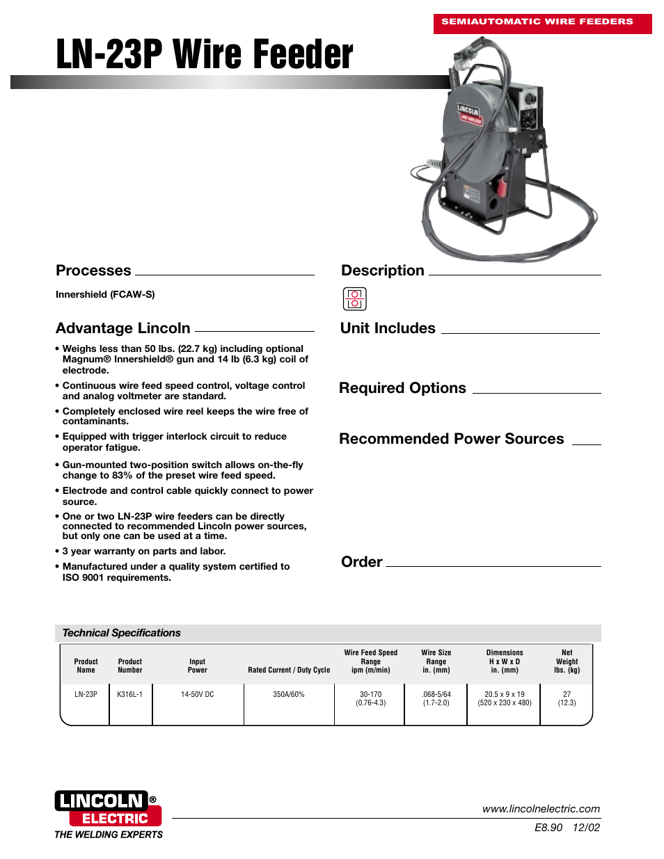 Lincoln Electric LN-23P User Manual | 2 pages