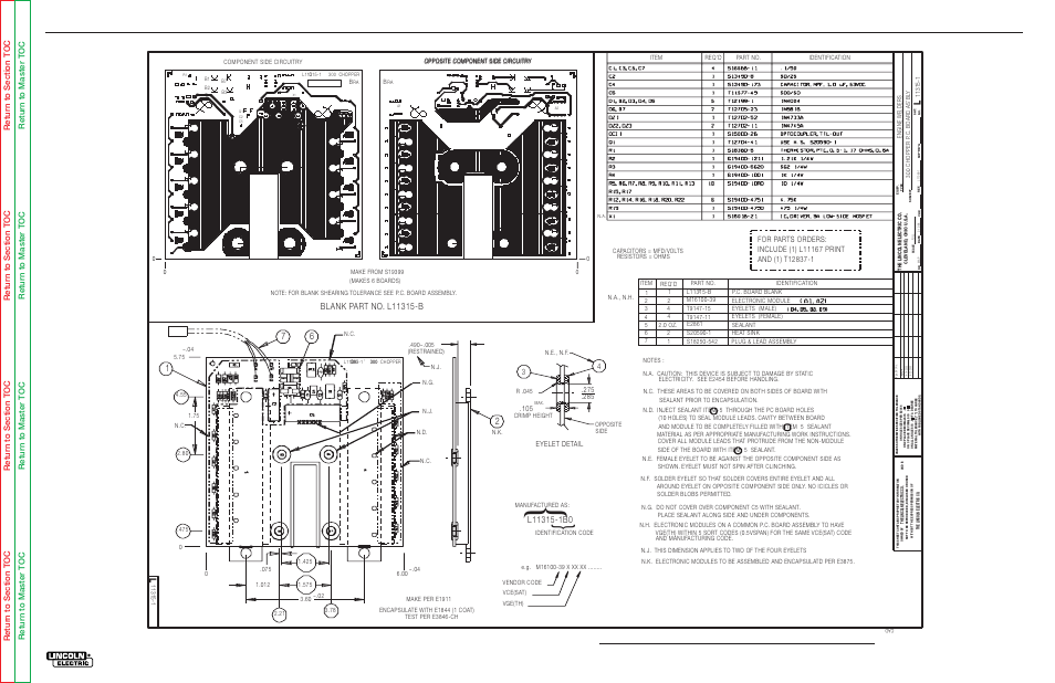 Electrical diagrams, Pc board assembly - chopper pc board, Commander 500 | Lincoln Electric COMMANDER SVM153-A User Manual | Page 143 / 156