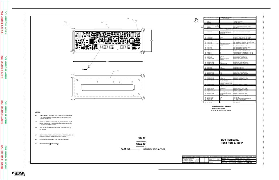 Electrical diagrams, Pc board assembly - peripheral pc board, Commander 500 | Lincoln Electric COMMANDER SVM153-A User Manual | Page 145 / 156