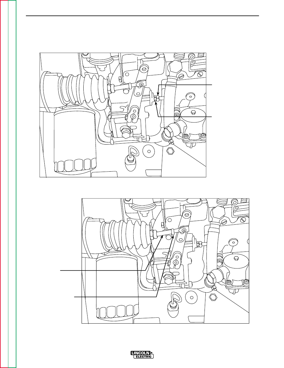 Troubleshooting & repair, Engine throttle adjustment test (continued), Adjusting screw locking nut | Adjusting collar locking nut | Lincoln Electric COMMANDER SVM153-A User Manual | Page 80 / 156