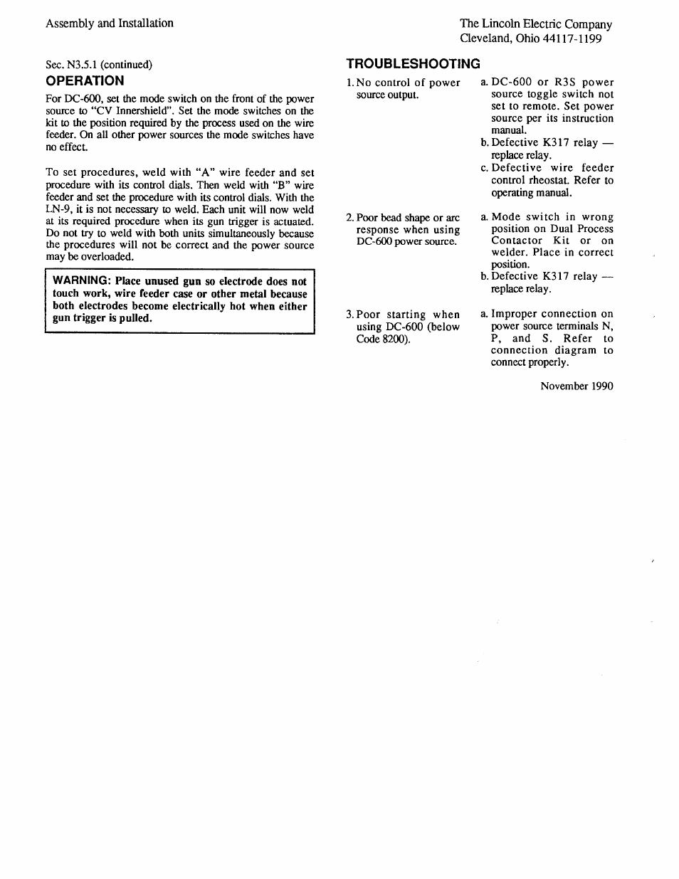 Lincoln Electric LN-9 SEMIAUTOMATIC WIRE FEEDER IM294-C User Manual | Page 42 / 148