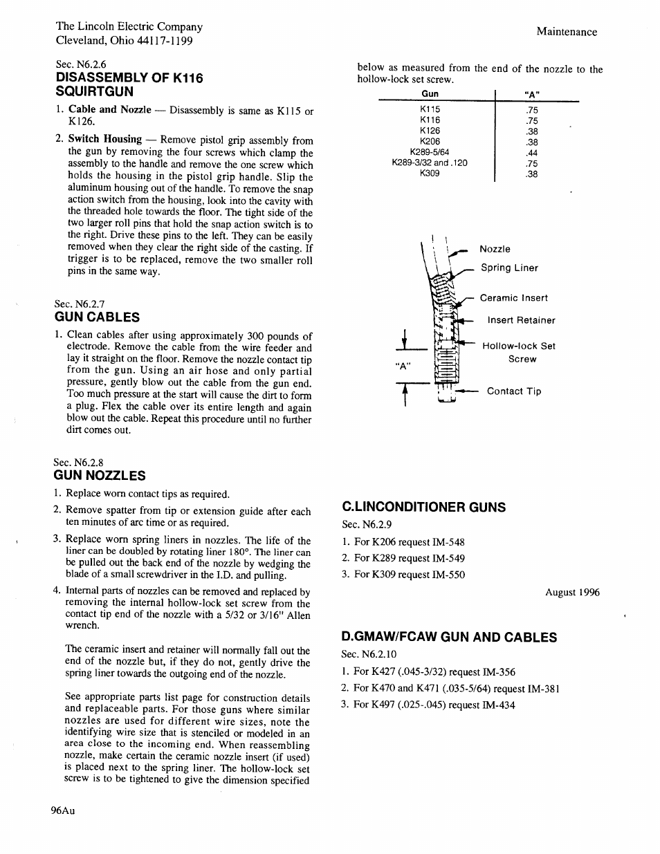 Lincoln Electric LN-9 SEMIAUTOMATIC WIRE FEEDER IM294-C User Manual | Page 63 / 148