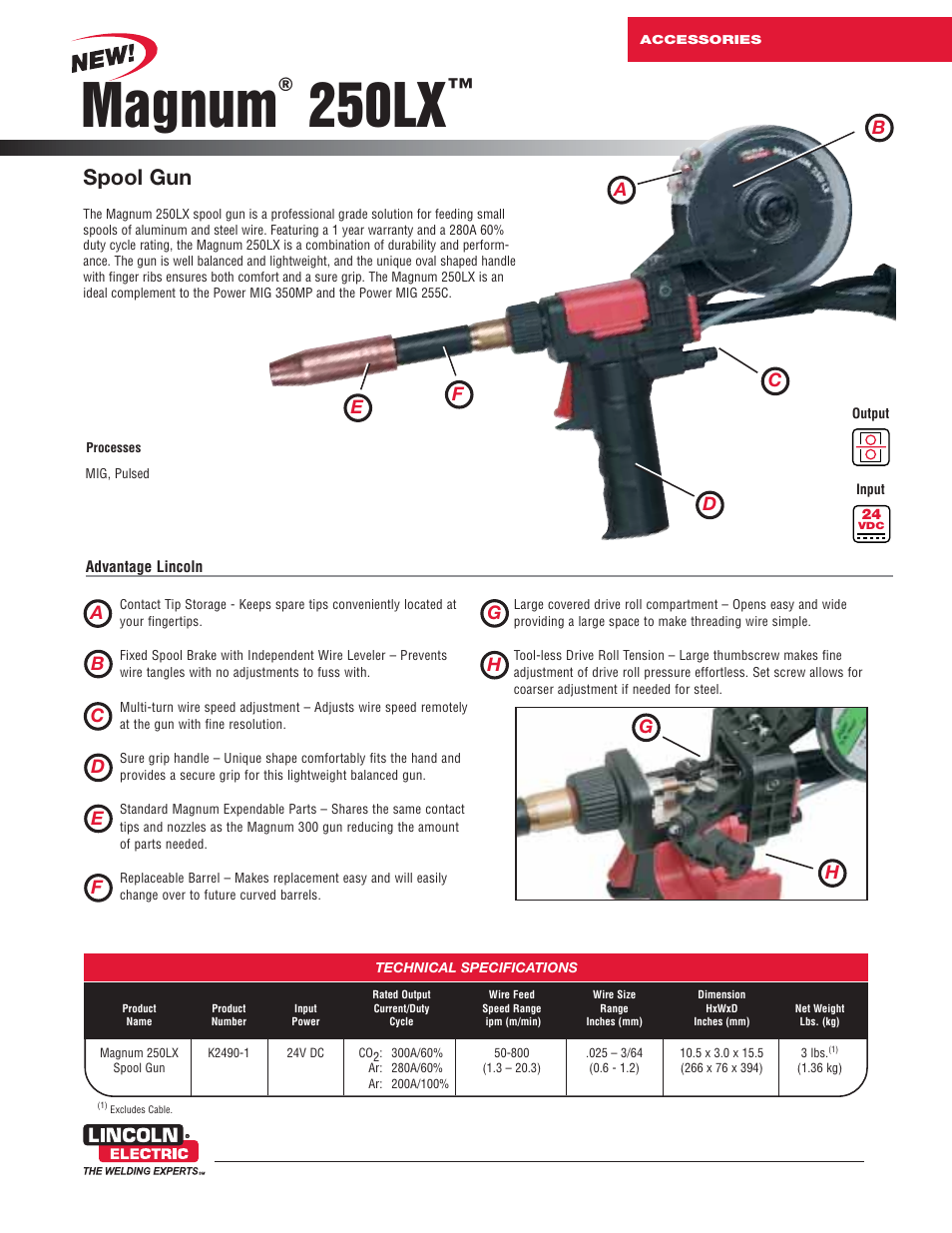 Lincoln Electric Magnum 250LX User Manual | 2 pages