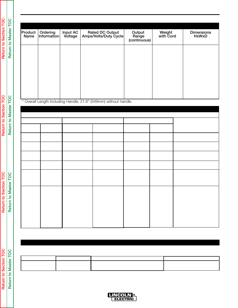 Installation, Technical specifications | Lincoln Electric POWER WAVE 355/405 SVM159-A User Manual | Page 10 / 134