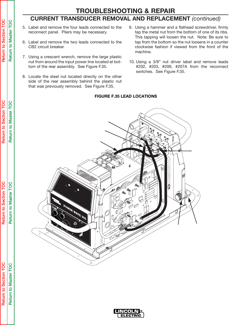 Metal nut plastic nut, Troubleshooting & repair | Lincoln Electric POWER WAVE 355/405 SVM159-A User Manual | Page 117 / 134