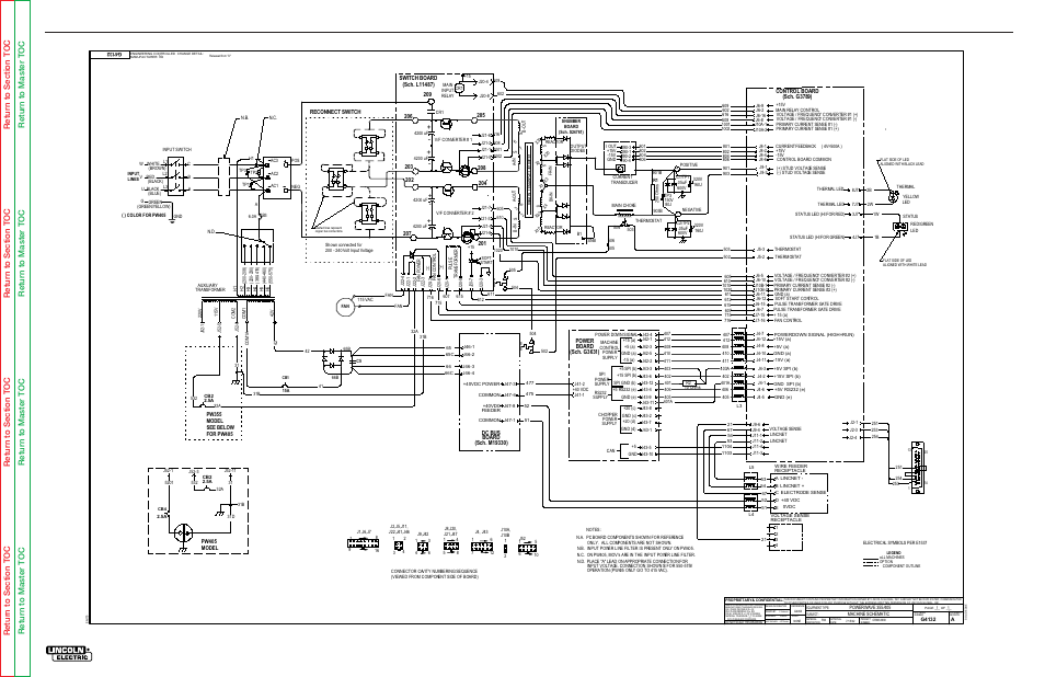 Electrical diagrams, Schematic - complete machine | Lincoln Electric POWER WAVE 355/405 SVM159-A User Manual | Page 123 / 134