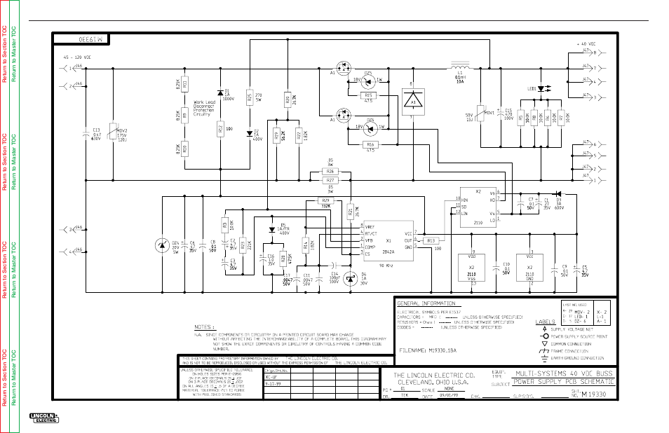 Electrical diagrams | Lincoln Electric POWER WAVE 355/405 SVM159-A User Manual | Page 133 / 134