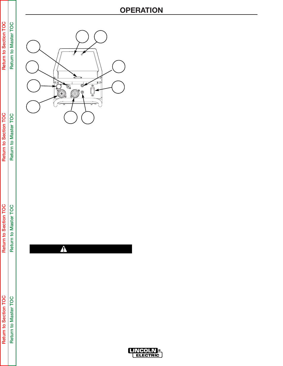 See figure b.1 ), Operation, Warning | Lincoln Electric POWER WAVE 355/405 SVM159-A User Manual | Page 24 / 134