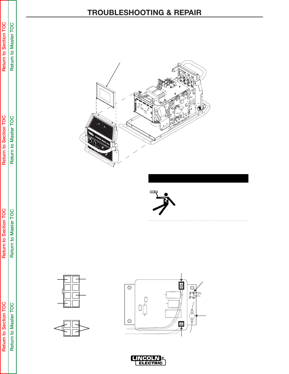 Troubleshooting & repair, Dc bus board test (continued), Warning | J46 j47 | Lincoln Electric POWER WAVE 355/405 SVM159-A User Manual | Page 70 / 134