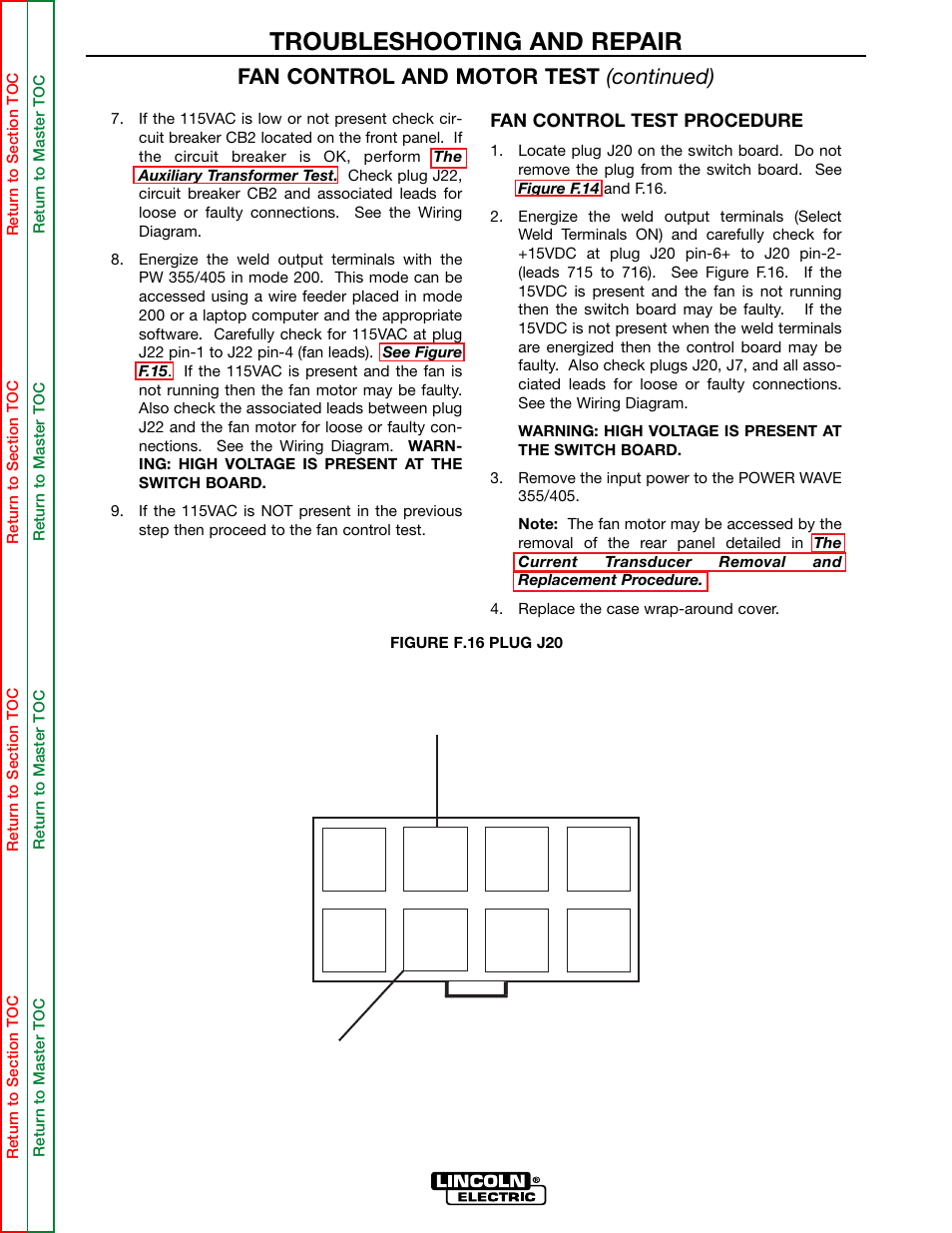 Troubleshooting and repair | Lincoln Electric POWER WAVE 355/405 SVM159-A User Manual | Page 87 / 134