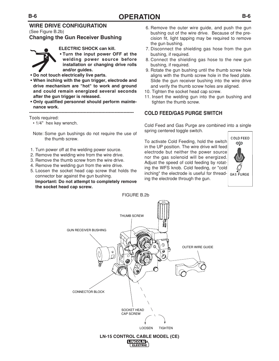 Operation | Lincoln Electric LN-15 WIRE FEEDER IM910 User Manual | Page 20 / 36
