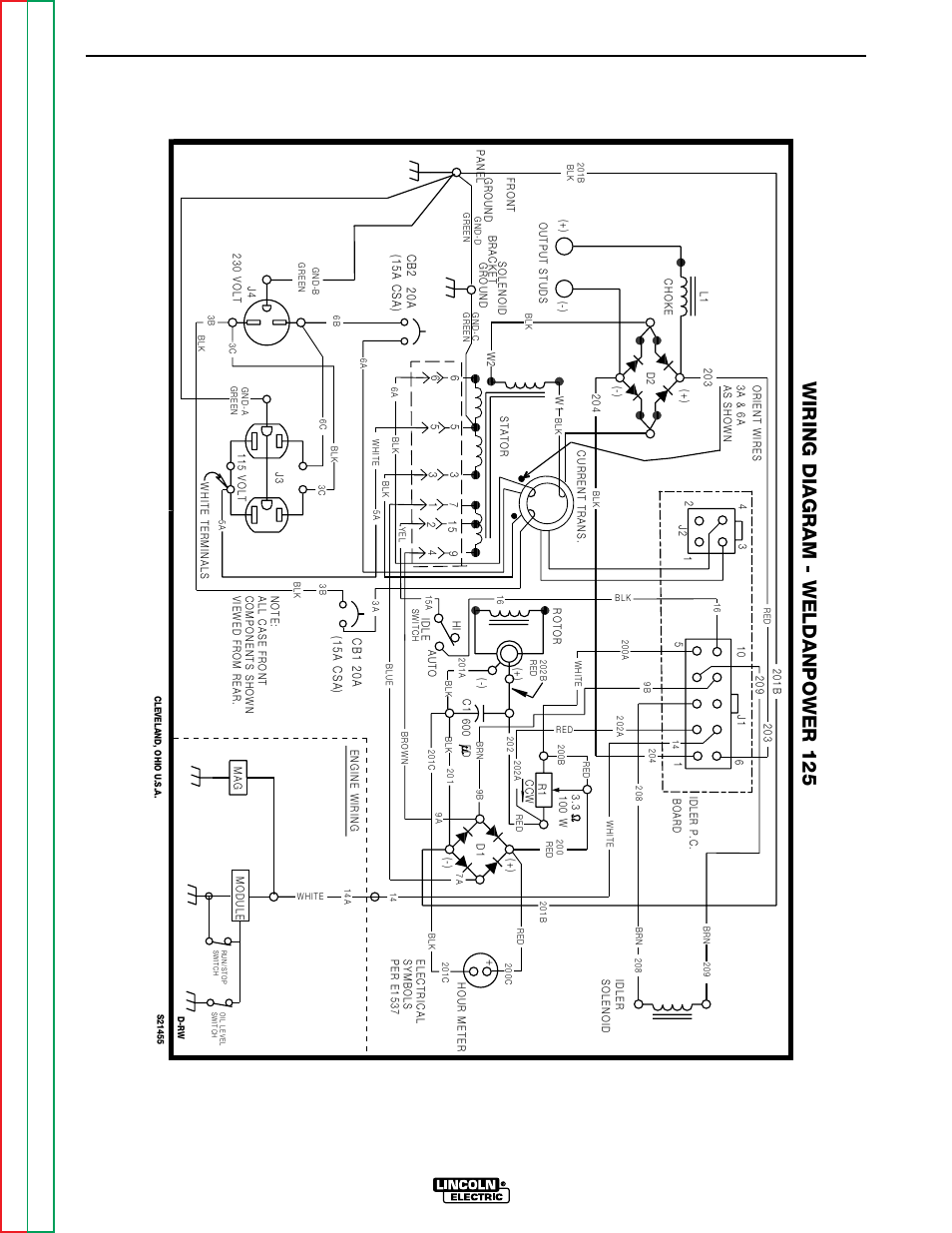 Diagrams, G-2 weldanpower 125, Wiring diagram - weldanpower 125 | Lincoln Electric WELDANPOWER SVM 113-A User Manual | Page 100 / 106
