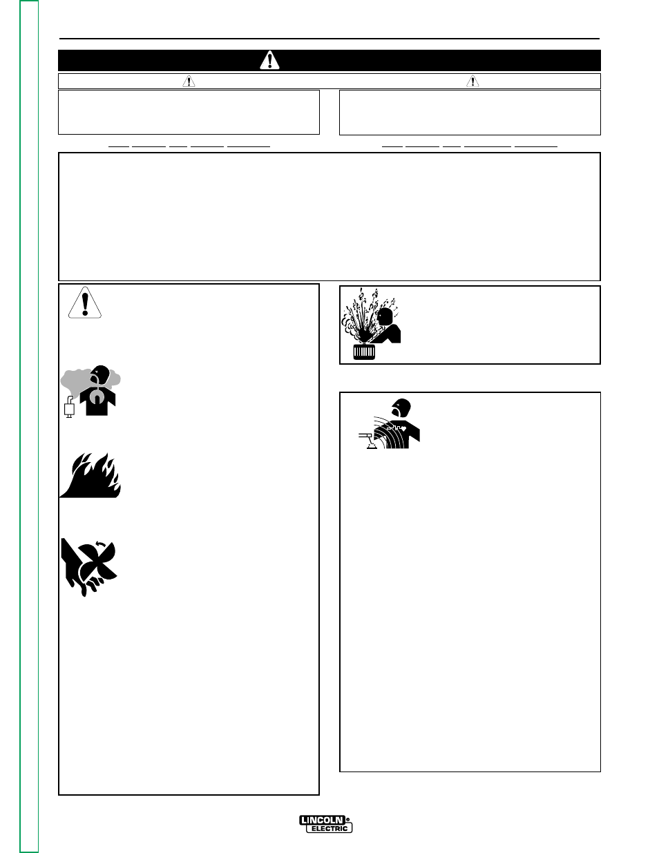 Safety, Iew safety info, Warning | For engine powered equipment, Electric and magnetic fields may be dangerous | Lincoln Electric WELDANPOWER SVM 113-A User Manual | Page 2 / 106