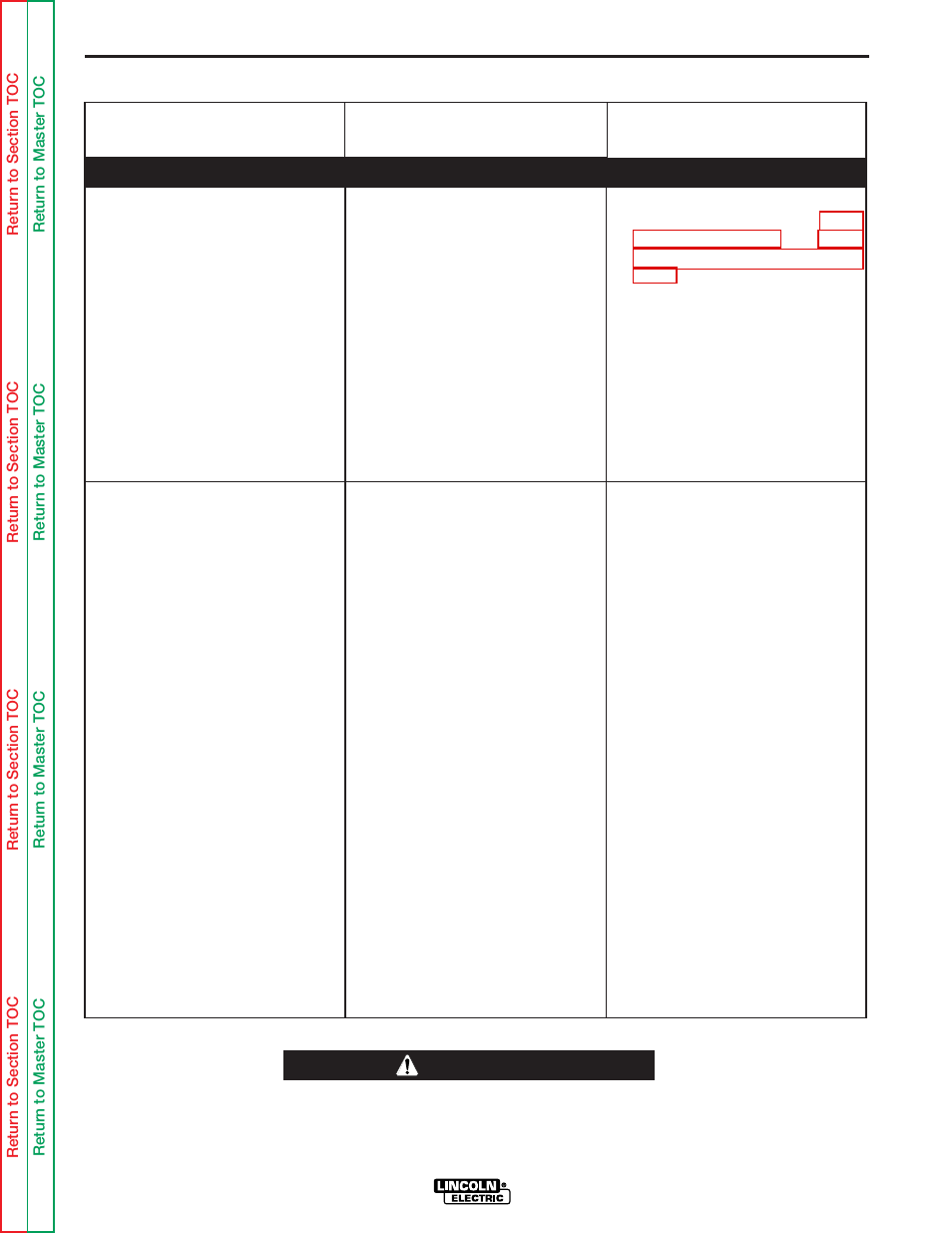 The contact tip seizes in the gun liner, Troubleshooting and repair, Caution | Lincoln Electric SVM143-A User Manual | Page 58 / 98