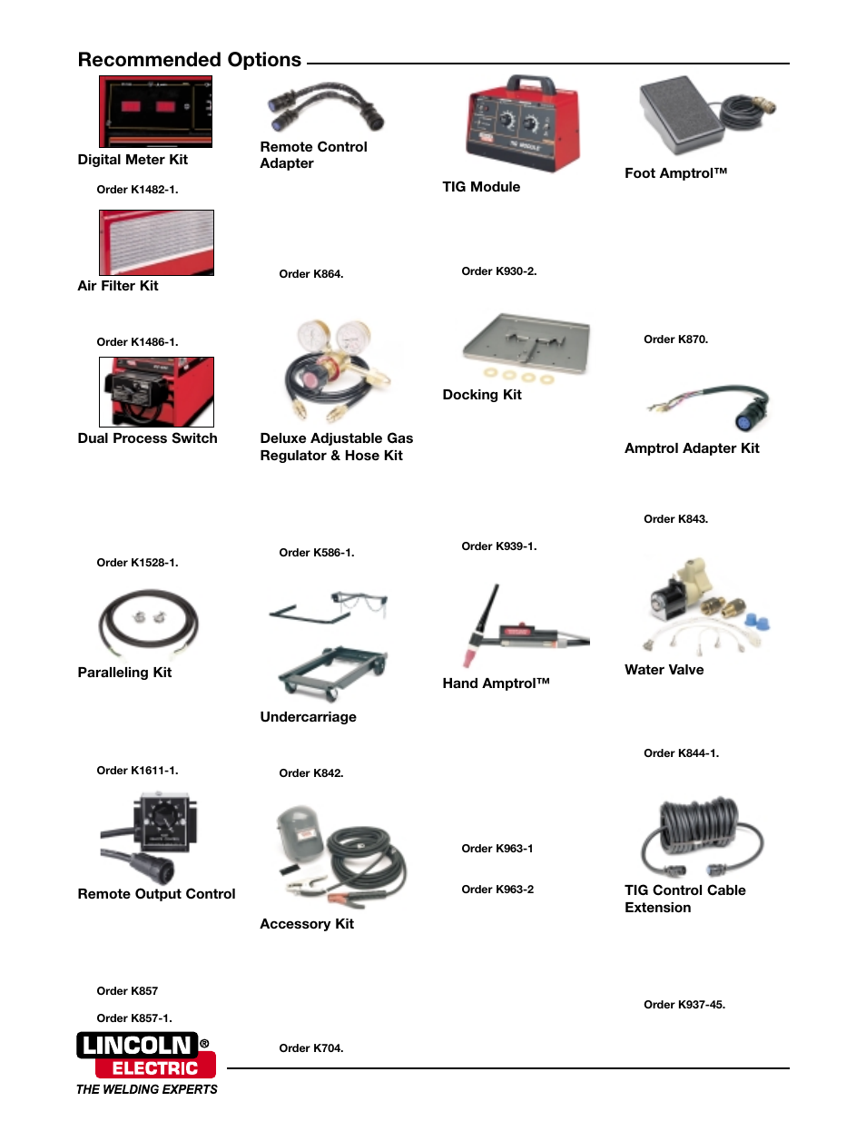 Recommended options | Lincoln Electric DC-655 User Manual | Page 3 / 4