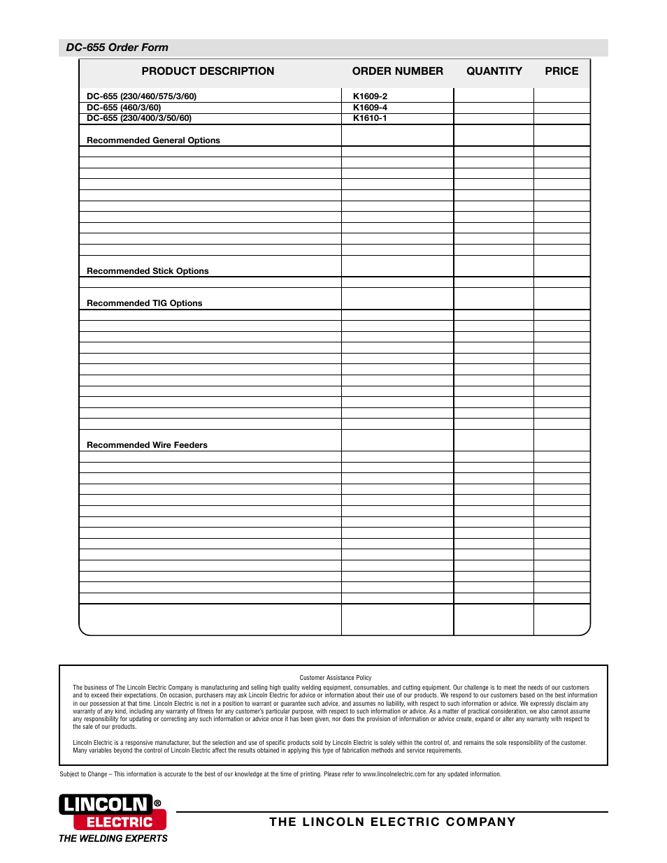 Lincoln Electric DC-655 User Manual | Page 4 / 4