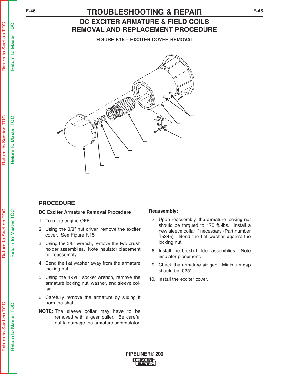 Troubleshooting & repair | Lincoln Electric PIPELINER 200 User Manual | Page 116 / 145