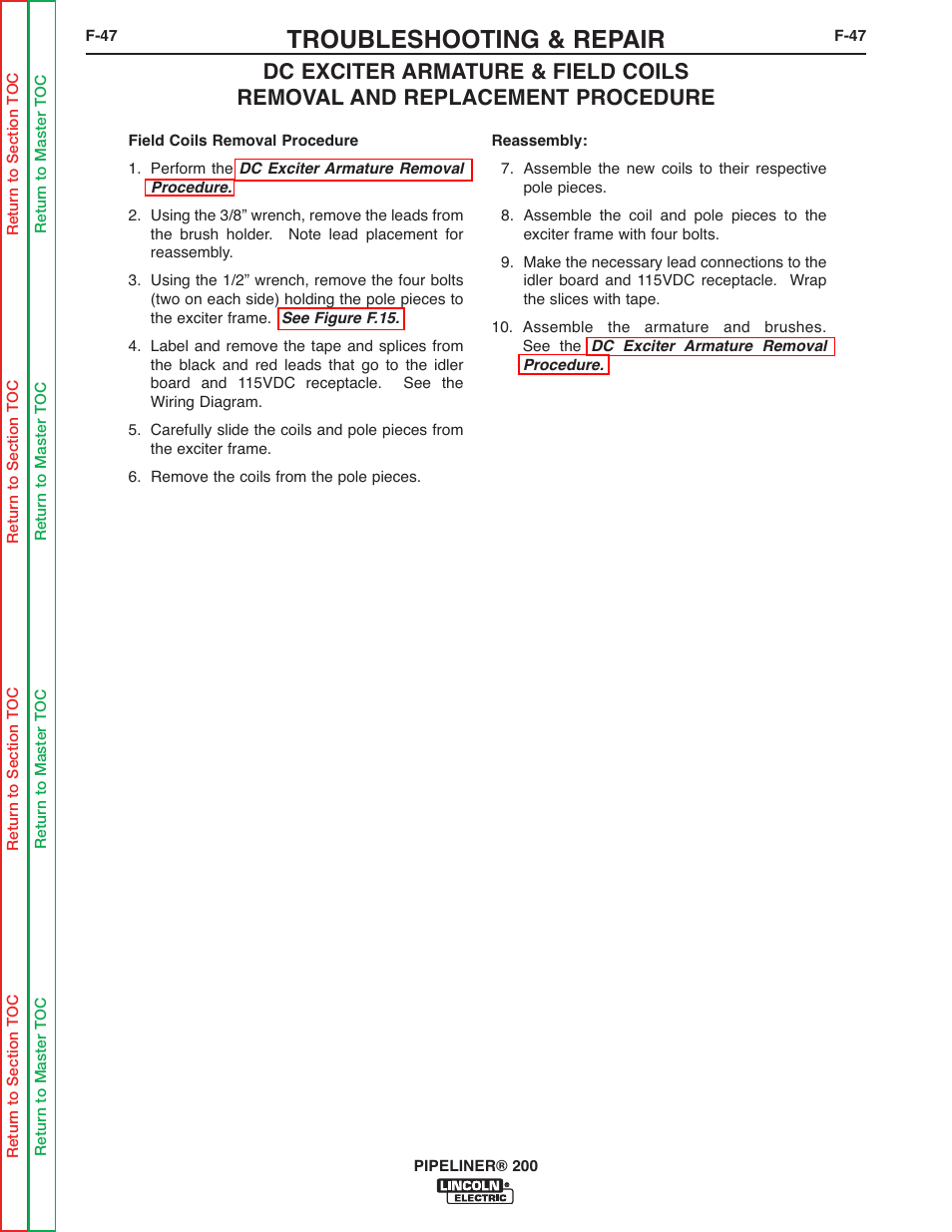 Troubleshooting & repair | Lincoln Electric PIPELINER 200 User Manual | Page 117 / 145