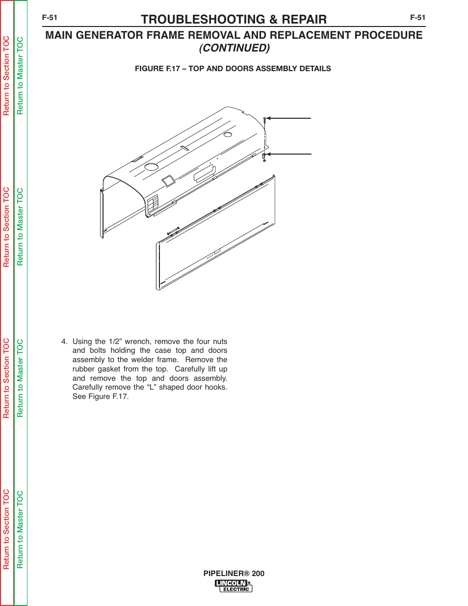 Troubleshooting & repair | Lincoln Electric PIPELINER 200 User Manual | Page 121 / 145