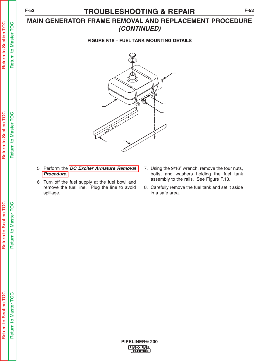 Troubleshooting & repair | Lincoln Electric PIPELINER 200 User Manual | Page 122 / 145